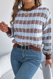 Retro Striped Lantern Long Sleeved Sweater