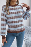 Retro Striped Lantern Long Sleeved Sweater