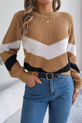Round Neck Lantern Long Sleeved Sweater