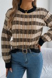 Retro Striped Lantern Long Sleeved Sweater