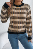 Retro Striped Lantern Long Sleeved Sweater