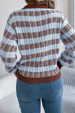 Retro Striped Lantern Long Sleeved Sweater