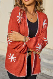 Autumn Winter Long Sleeved Jacquard Cardigan