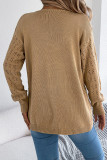 Solid Color Hollow Lantern Long Sleeved Cardigan