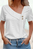 Solid Color Hollow Loose Short Sleeved T-Shirt