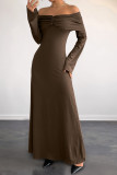 One Shoulder Slim Fit Long Sleeve Dress