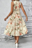 Summer Printed Sleeveless Round Neck Dress