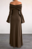 One Shoulder Slim Fit Long Sleeve Dress