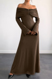 One Shoulder Slim Fit Long Sleeve Dress
