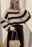 Striped Printed Loose Long Sleeved Sweater