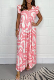 Lotus Leaf Edge Short Sleeved V-Neck Jumpsuit