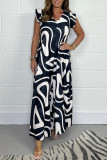 Lotus Leaf Edge Short Sleeved V-Neck Jumpsuit