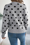 Round Neck Polka Dot Long Sleeved Sweater