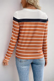 Round Neck Striped Long Sleeved Shirt