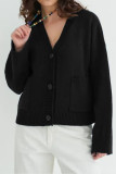 V-Neck Pocket Loose Knit Cardigan