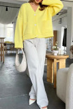 V-Neck Pocket Loose Knit Cardigan