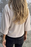 Solid Color Round Neck Long Sleeved T-Shirt