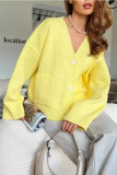 V-Neck Pocket Loose Knit Cardigan