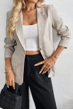 Solid Color Lapel Long Sleeved Suit