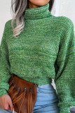 Lantern Long Sleeved High Necked Knitted Sweater
