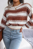Round Neck Long Sleeved Knitted Sweater