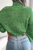 Lantern Long Sleeved High Necked Knitted Sweater