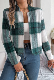 Checkered Printed Long Sleeved Cardigan Jacket