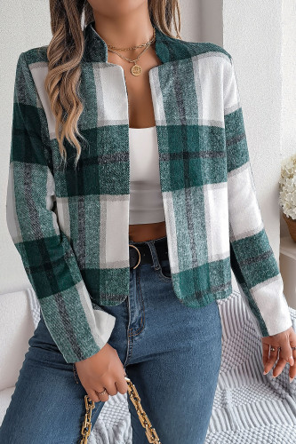 Checkered Printed Long Sleeved Cardigan Jacket