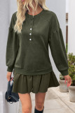 Retro Solid Color Long Sleeved Hoodie Dress