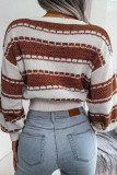 Round Neck Long Sleeved Knitted Sweater