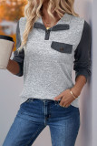 Autumn Retro Lapel Long Sleeved Hoodie