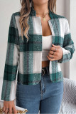Checkered Printed Long Sleeved Cardigan Jacket