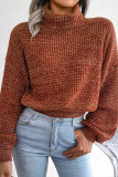 Lantern Long Sleeved High Necked Knitted Sweater