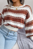 Round Neck Long Sleeved Knitted Sweater