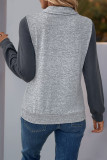 Autumn Retro Lapel Long Sleeved Hoodie