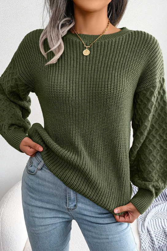 Winter Lantern Long Sleeved Knitted Sweater