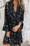 Large Size Horn Lace Long Sleeved Hollow Dress