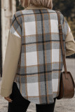 Retro Style Lapel Pocket Plaid Cardigan Jacket