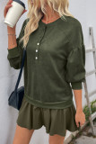 Retro Solid Color Long Sleeved Hoodie Dress