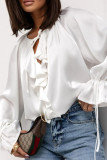 Horn Long Sleeved Ruffled Loose Shirt
