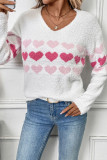 Love Printed V-Neck Long Sleeved Sweater