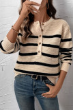 Autumn Striped Loose Long Sleeved Sweater