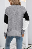 Checkered Printed Long Sleeved Round Neck Sweater