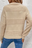 Long Sleeved Lapel Solid Color Sweater
