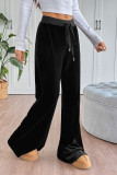 Velvet Elastic High Waisted Flared Pants