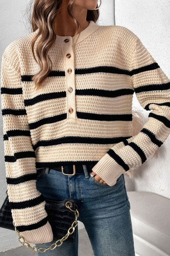Autumn Striped Loose Long Sleeved Sweater