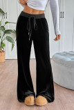 Velvet Elastic High Waisted Flared Pants