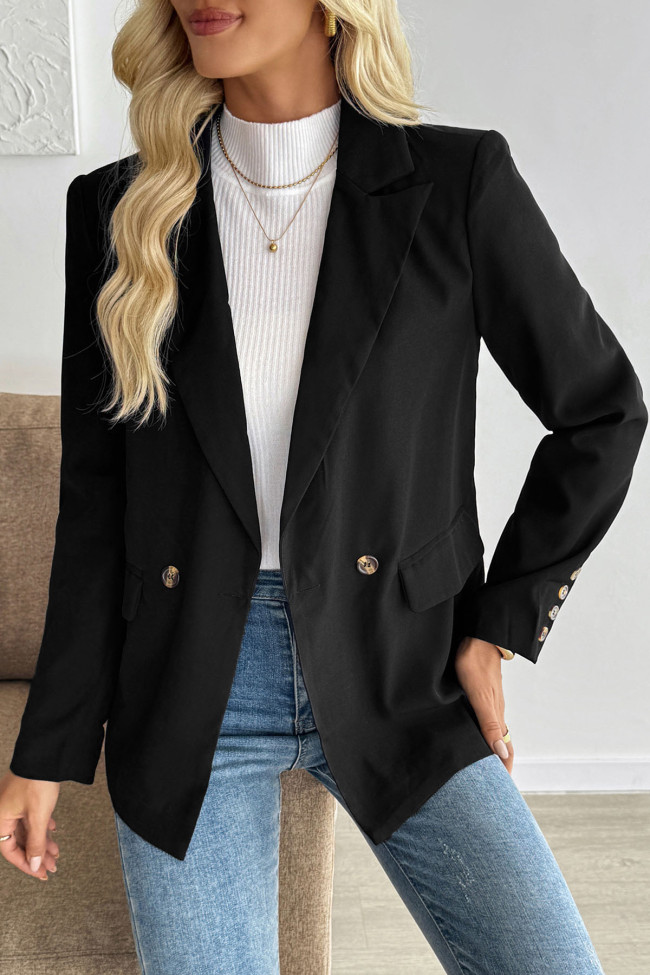 Lapel Long Sleeved Button Cardigan Suit