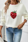 Strawberry Printed Long Sleeved Sweater