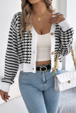 Striped Lantern Long Sleeved Cardigan Sweater